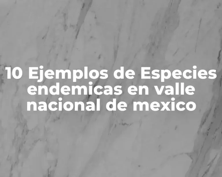 10 Ejemplos de Especies endemicas en valle nacional de mexico