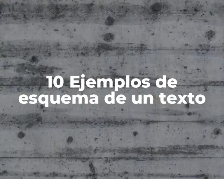 10 Ejemplos de esquema de un texto