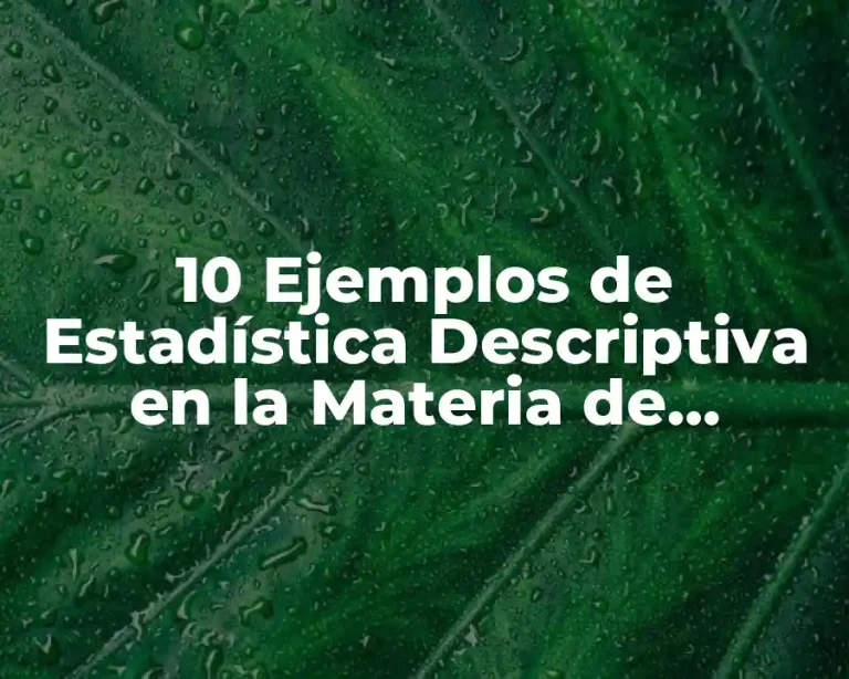 10 Ejemplos de Estadística Descriptiva en la Materia de Educación