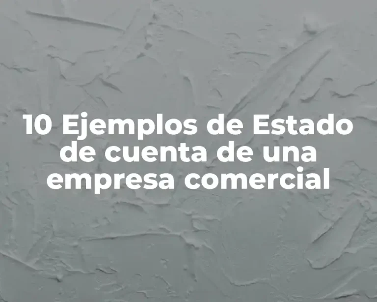 10 Ejemplos de Estado de cuenta de una empresa comercial