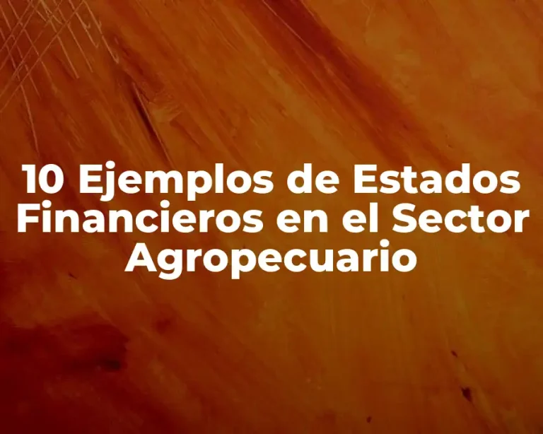 10 Ejemplos de Estados Financieros en el Sector Agropecuario