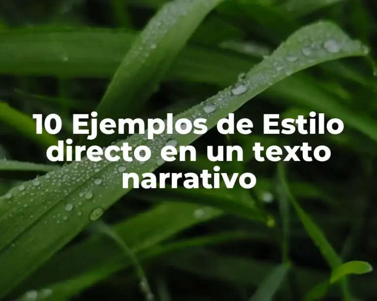 10 Ejemplos de Estilo directo en un texto narrativo