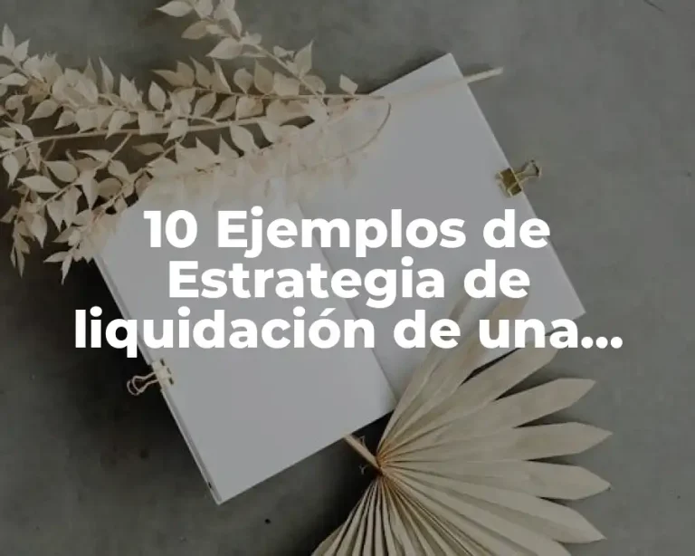10 Ejemplos de Estrategia de liquidación de una empresa