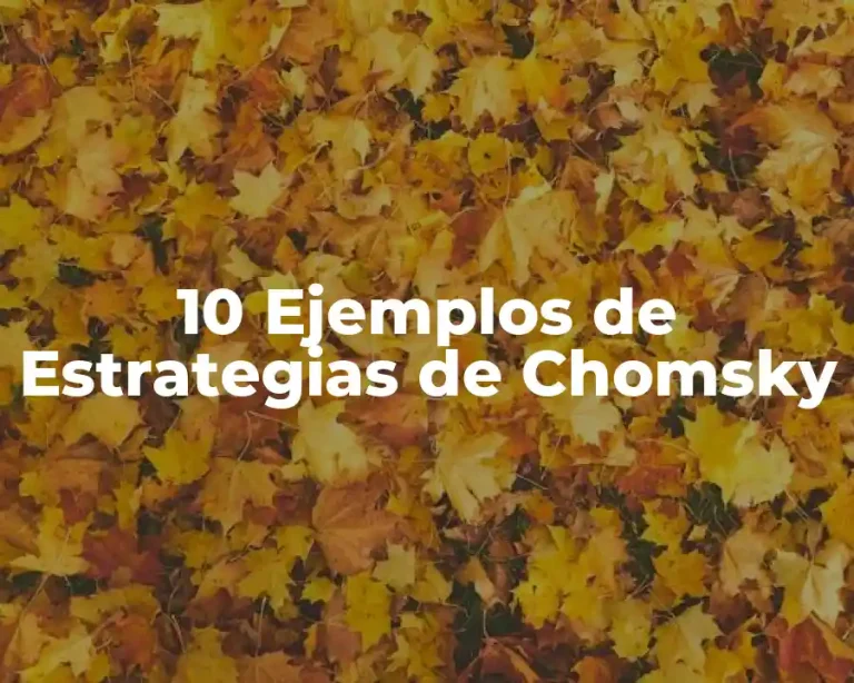 10 Ejemplos de Estrategias de Chomsky
