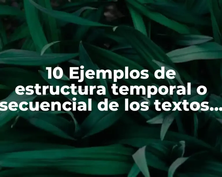 10 Ejemplos de estructura temporal o secuencial de los textos expositivos
