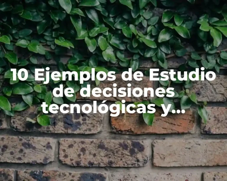 10 Ejemplos de Estudio de decisiones tecnológicas y científicas