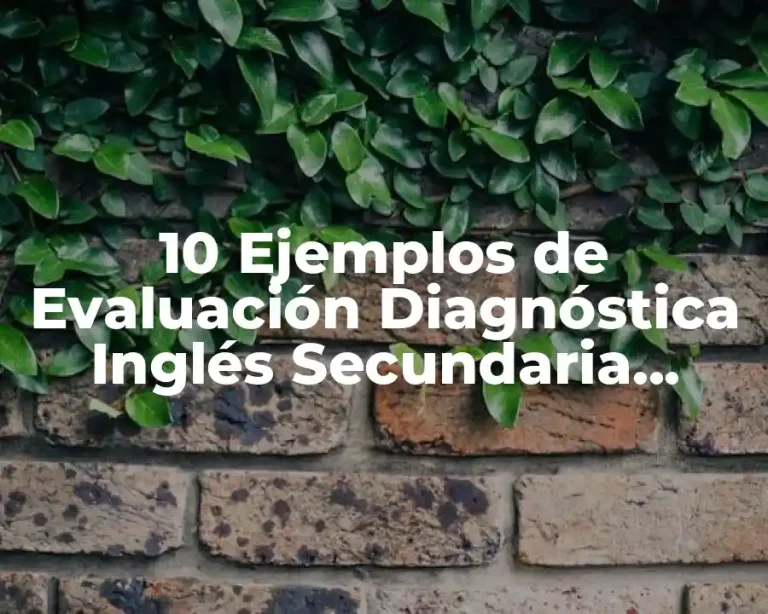 10 Ejemplos de Evaluación Diagnóstica Inglés Secundaria Nuevo Modelo