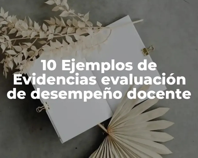 10 Ejemplos de Evidencias evaluación de desempeño docente