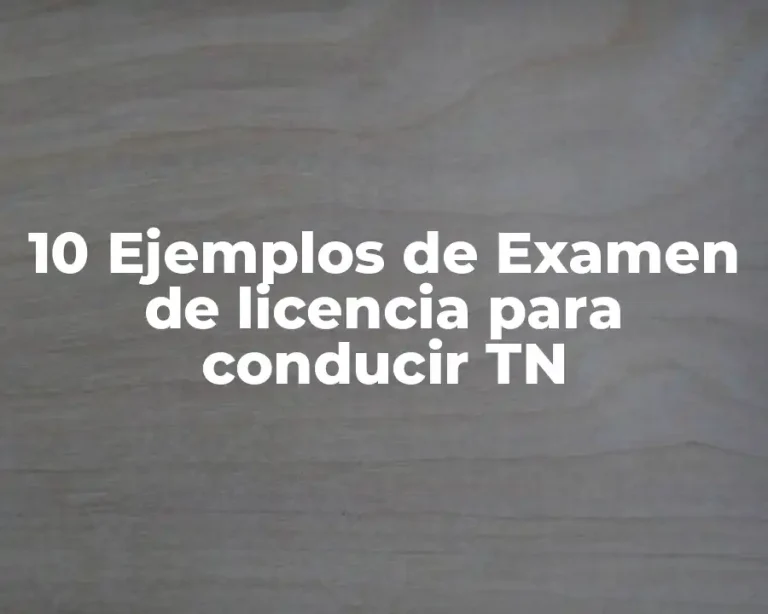10 Ejemplos de Examen de licencia para conducir TN
