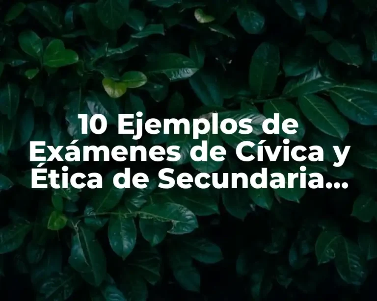 10 Ejemplos de Exámenes de Cívica y Ética de Secundaria Segundo