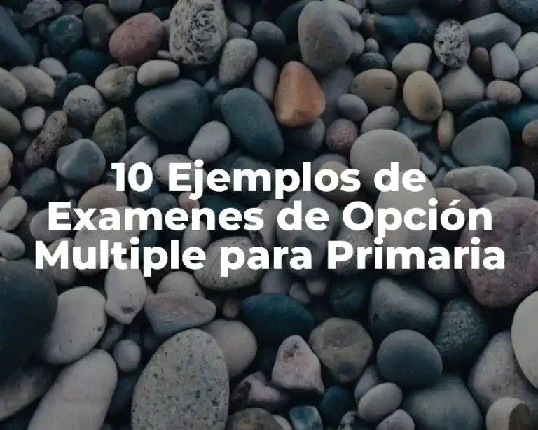 10 Ejemplos de Examenes de Opción Multiple para Primaria