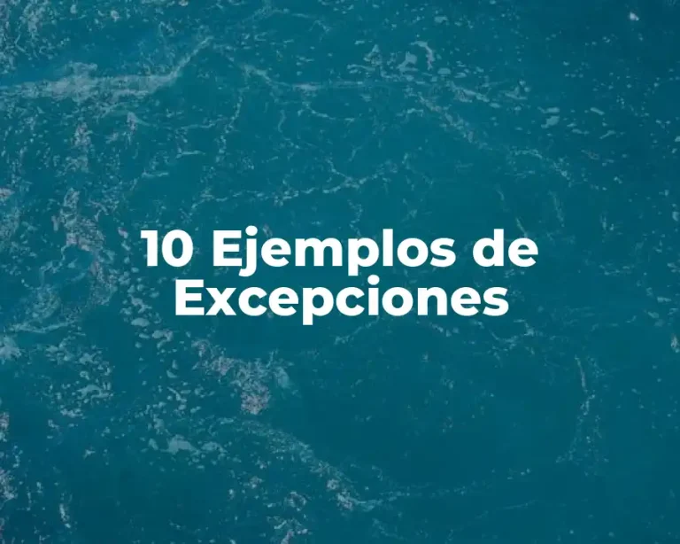10 Ejemplos de Excepciones