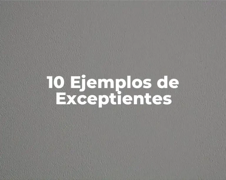 10 Ejemplos de Exceptientes