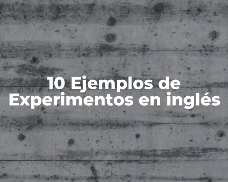 10 Ejemplos de Experimentos en inglés