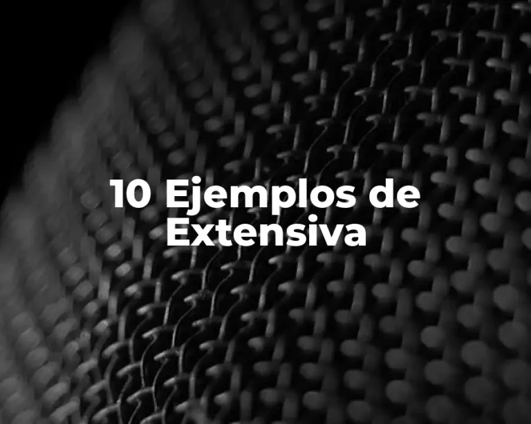 10 Ejemplos de Extensiva