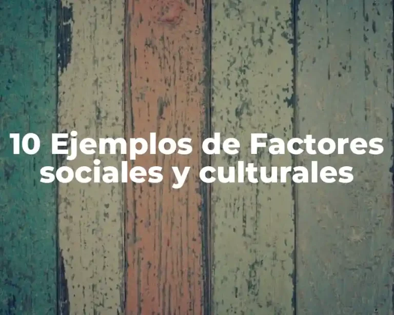 10 Ejemplos de Factores sociales y culturales