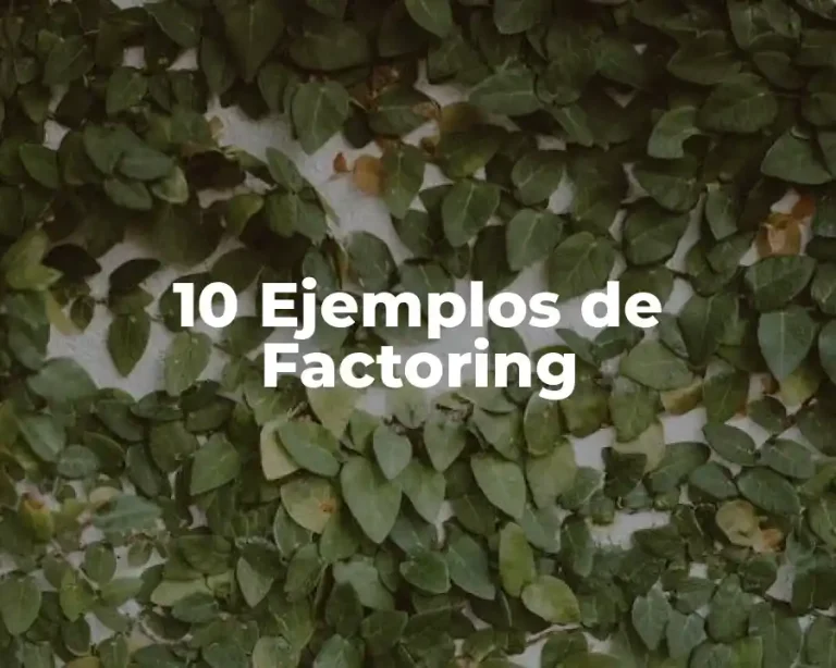 10 Ejemplos de Factoring
