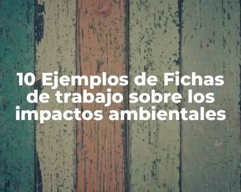 10 Ejemplos de Fichas de trabajo sobre los impactos ambientales