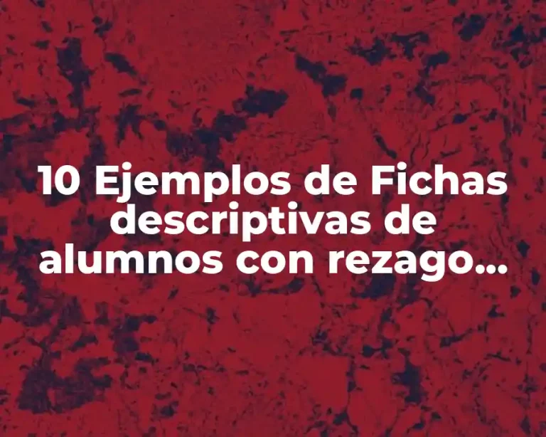 10 Ejemplos de Fichas descriptivas de alumnos con rezago educativo
