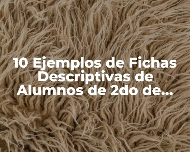 10 Ejemplos de Fichas Descriptivas de Alumnos de 2do de Preescolar