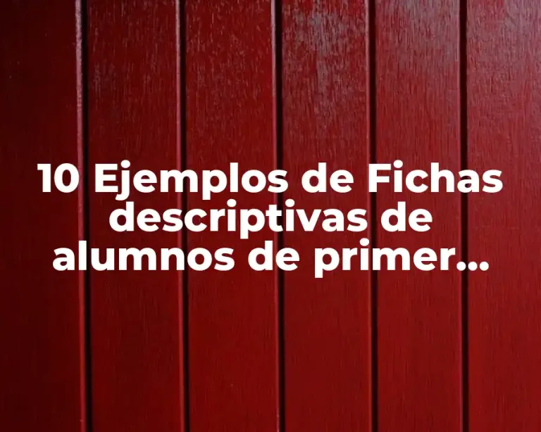 10 Ejemplos de Fichas descriptivas de alumnos de primer grado primaria