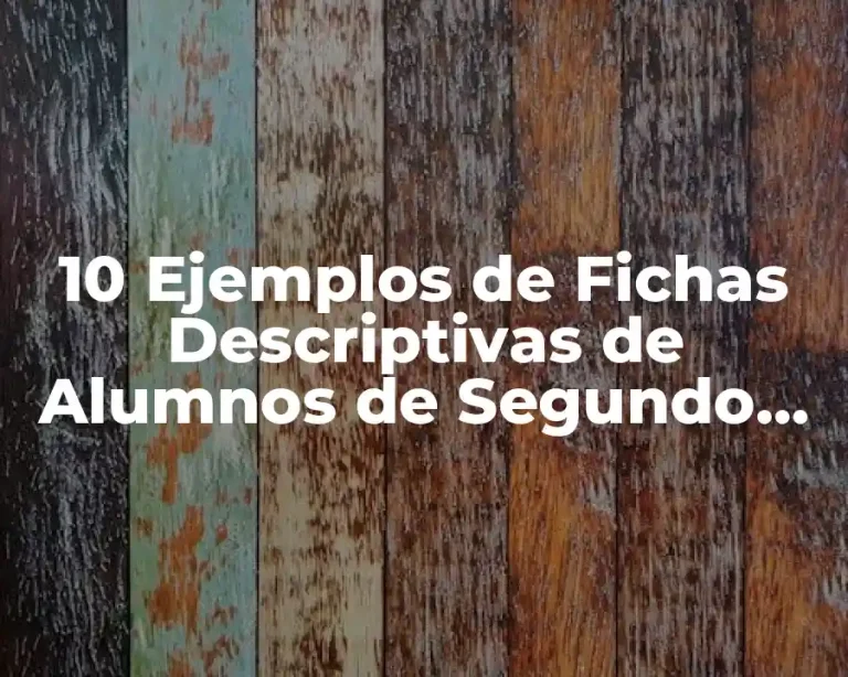 10 Ejemplos de Fichas Descriptivas de Alumnos de Segundo Grado