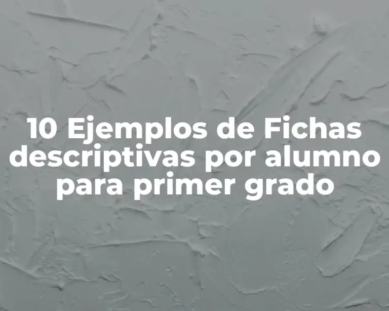 10 Ejemplos de Fichas descriptivas por alumno para primer grado