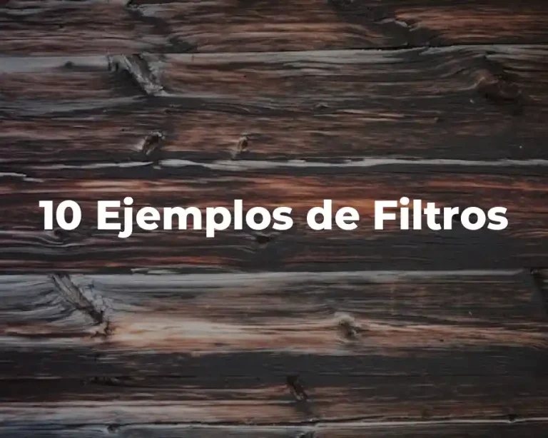 10 Ejemplos de Filtros
