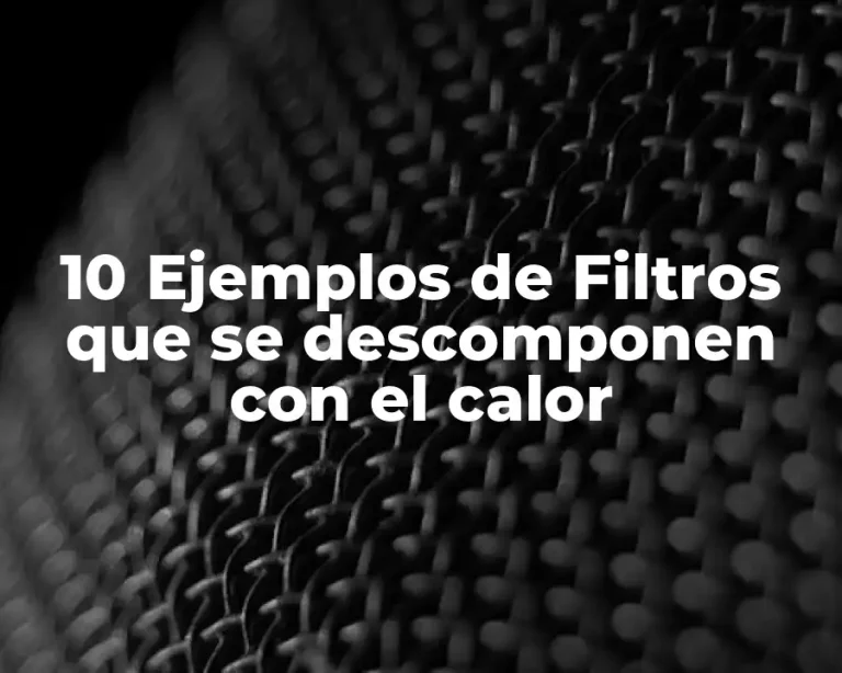 10 Ejemplos de Filtros que se descomponen con el calor