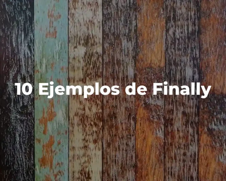10 Ejemplos de Finally