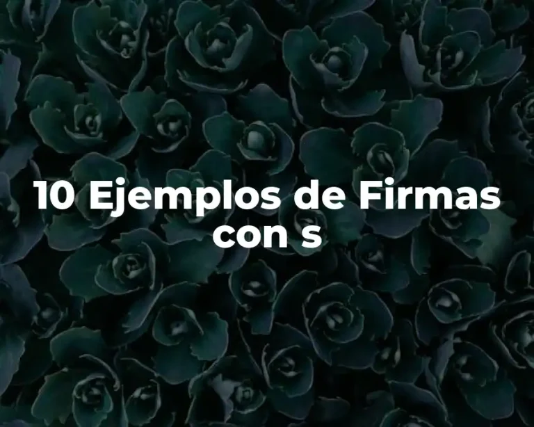 10 Ejemplos de Firmas con s