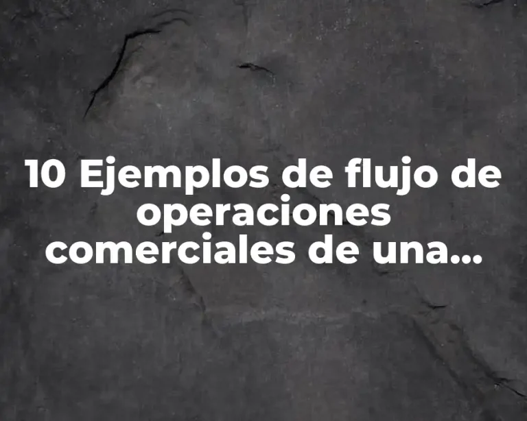 10 Ejemplos de flujo de operaciones comerciales de una empresa