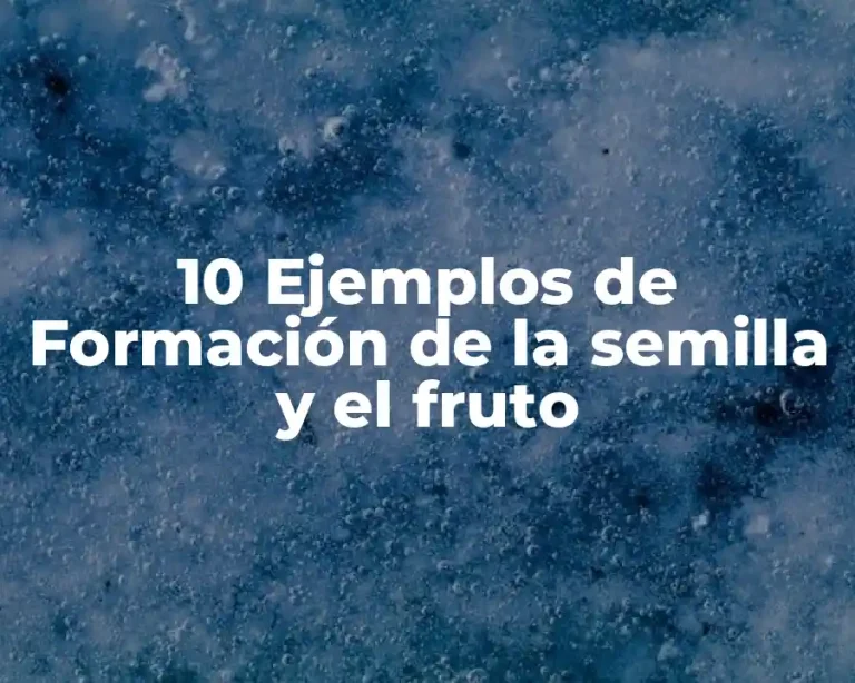 10 Ejemplos de Formación de la semilla y el fruto