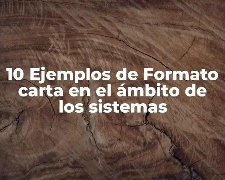 10 Ejemplos de Formato carta en el ámbito de los sistemas