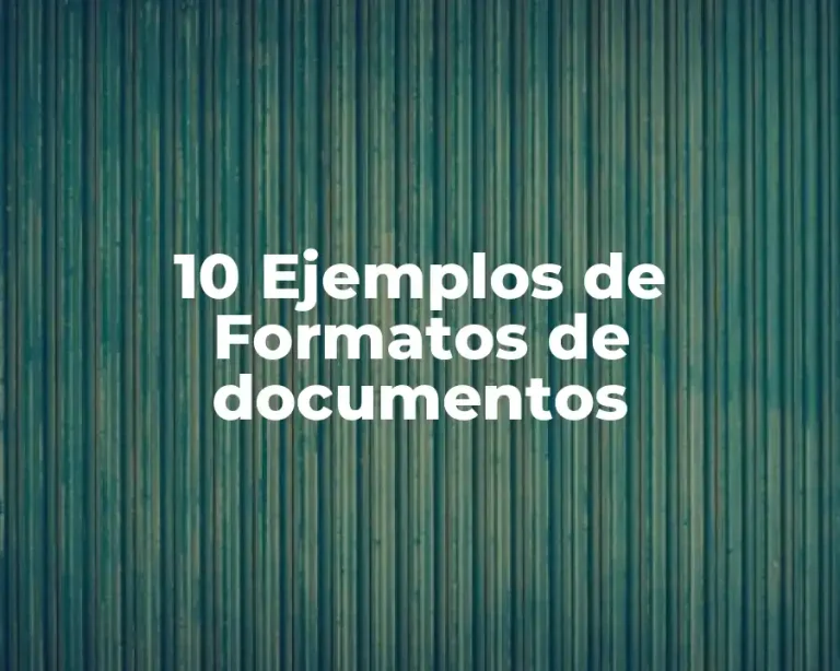 10 Ejemplos de Formatos de documentos