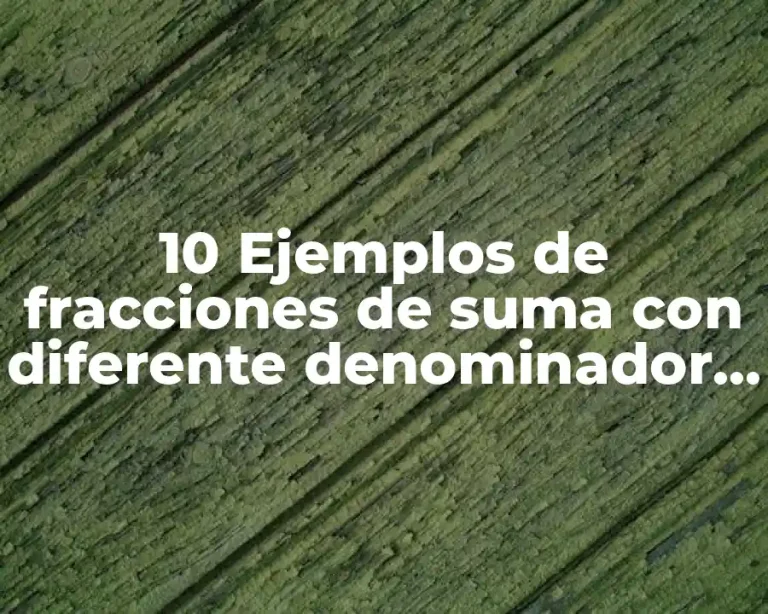10 Ejemplos de fracciones de suma con diferente denominador con resultados