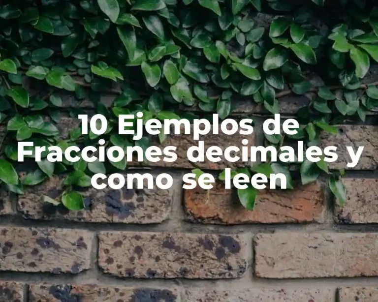 10 Ejemplos de Fracciones decimales y como se leen
