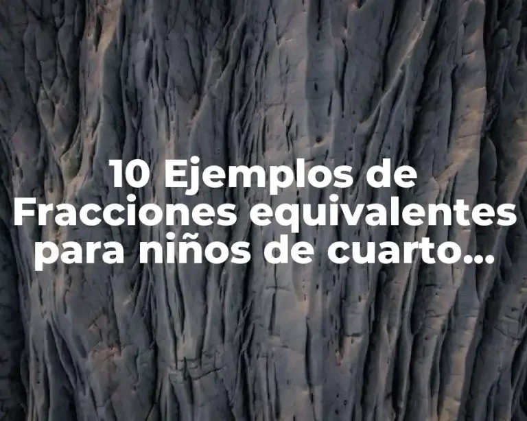 10 Ejemplos de Fracciones equivalentes para niños de cuarto grado