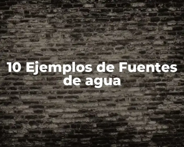10 Ejemplos de Fuentes de agua