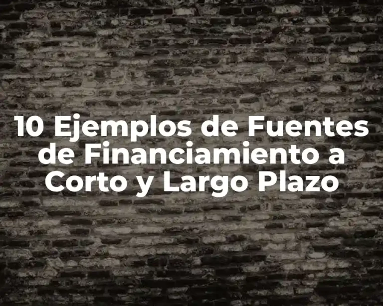 10 Ejemplos de Fuentes de Financiamiento a Corto y Largo Plazo