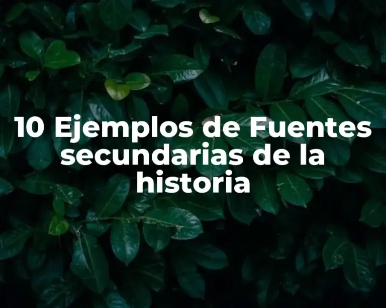 10 Ejemplos de Fuentes secundarias de la historia