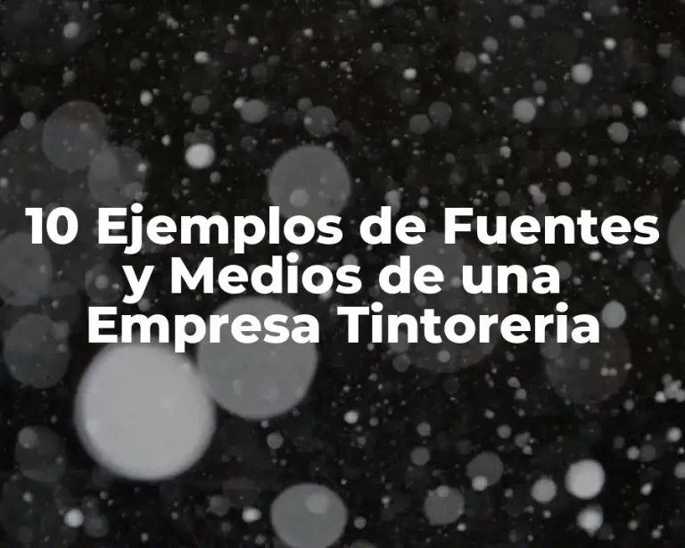 10 Ejemplos de Fuentes y Medios de una Empresa Tintoreria