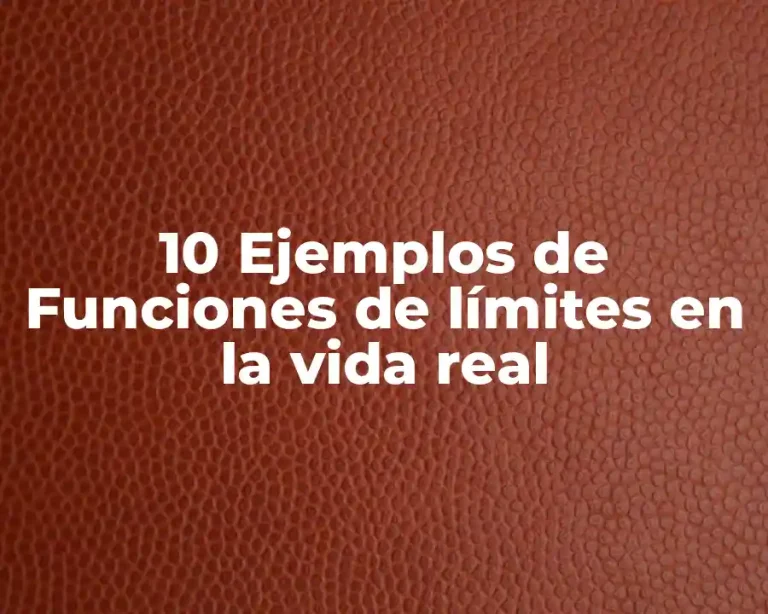 10 Ejemplos de Funciones de límites en la vida real