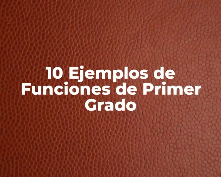 10 Ejemplos de Funciones de Primer Grado