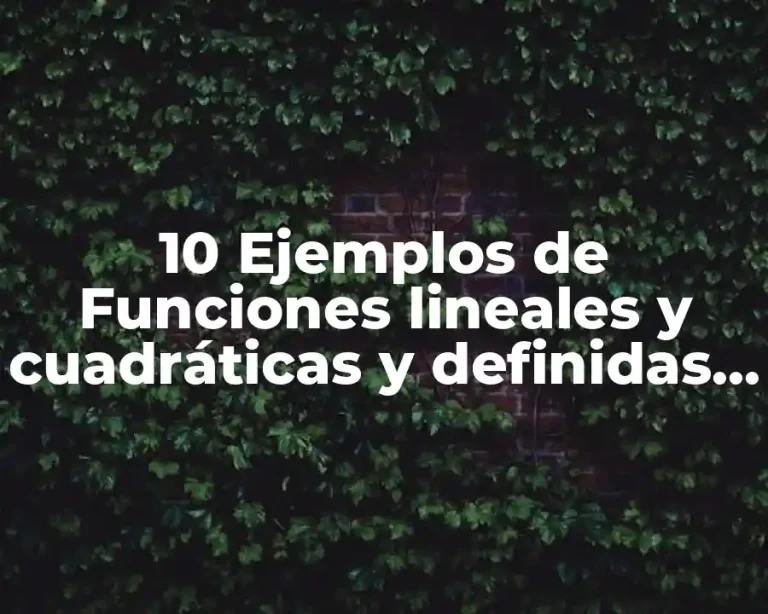 10 Ejemplos de Funciones lineales y cuadráticas y definidas por partes