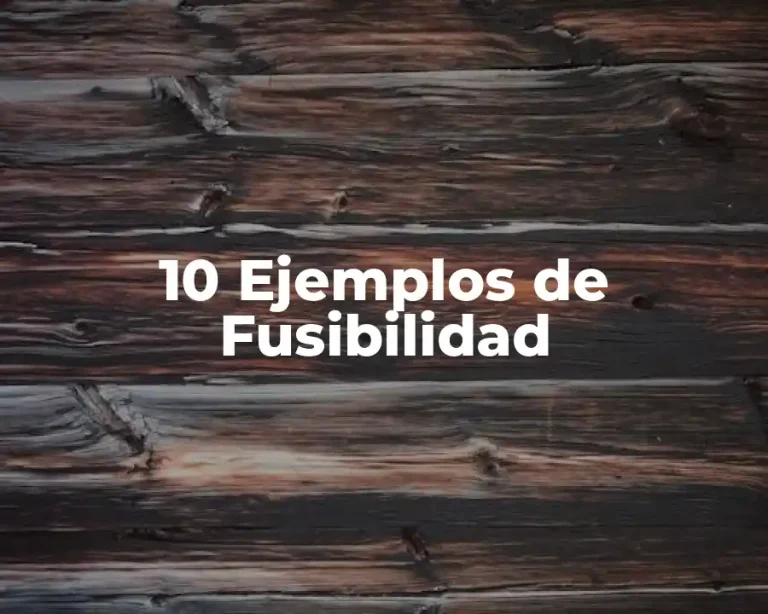 10 Ejemplos de Fusibilidad