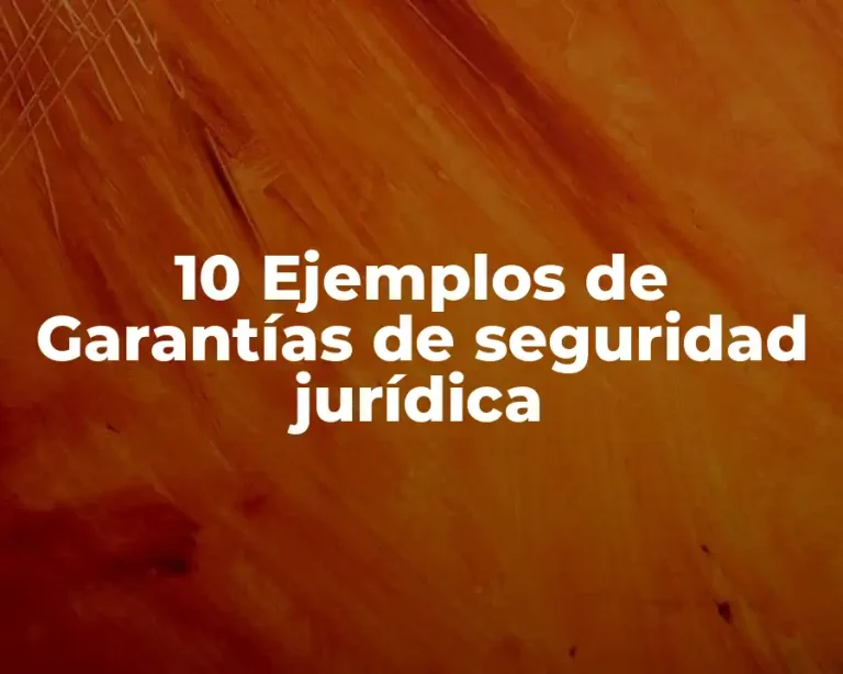 10 Ejemplos de Garantías de seguridad jurídica