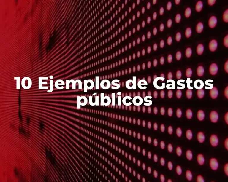 10 Ejemplos de Gastos públicos