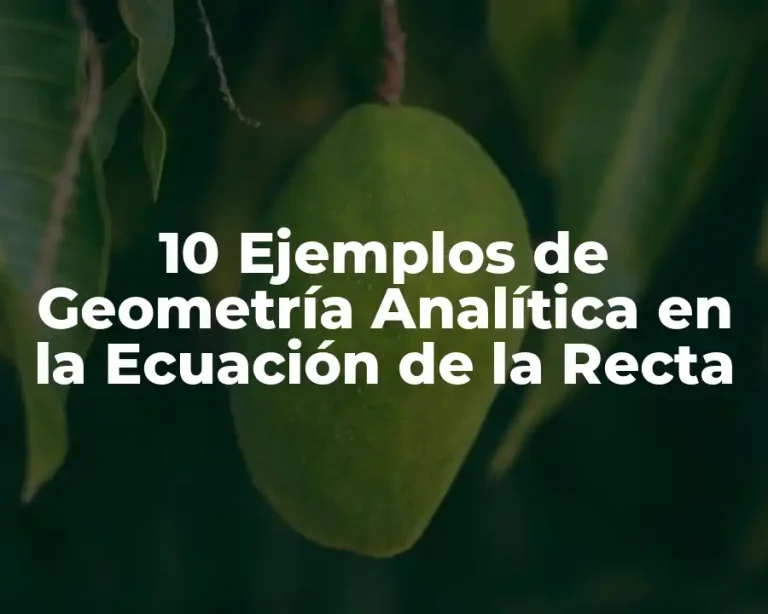 10 Ejemplos de Geometría Analítica en la Ecuación de la Recta