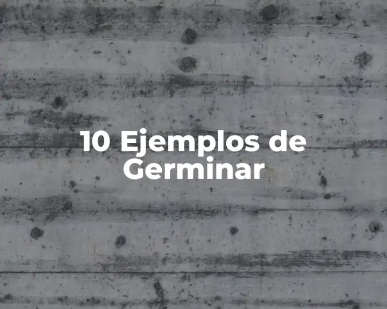 10 Ejemplos de Germinar